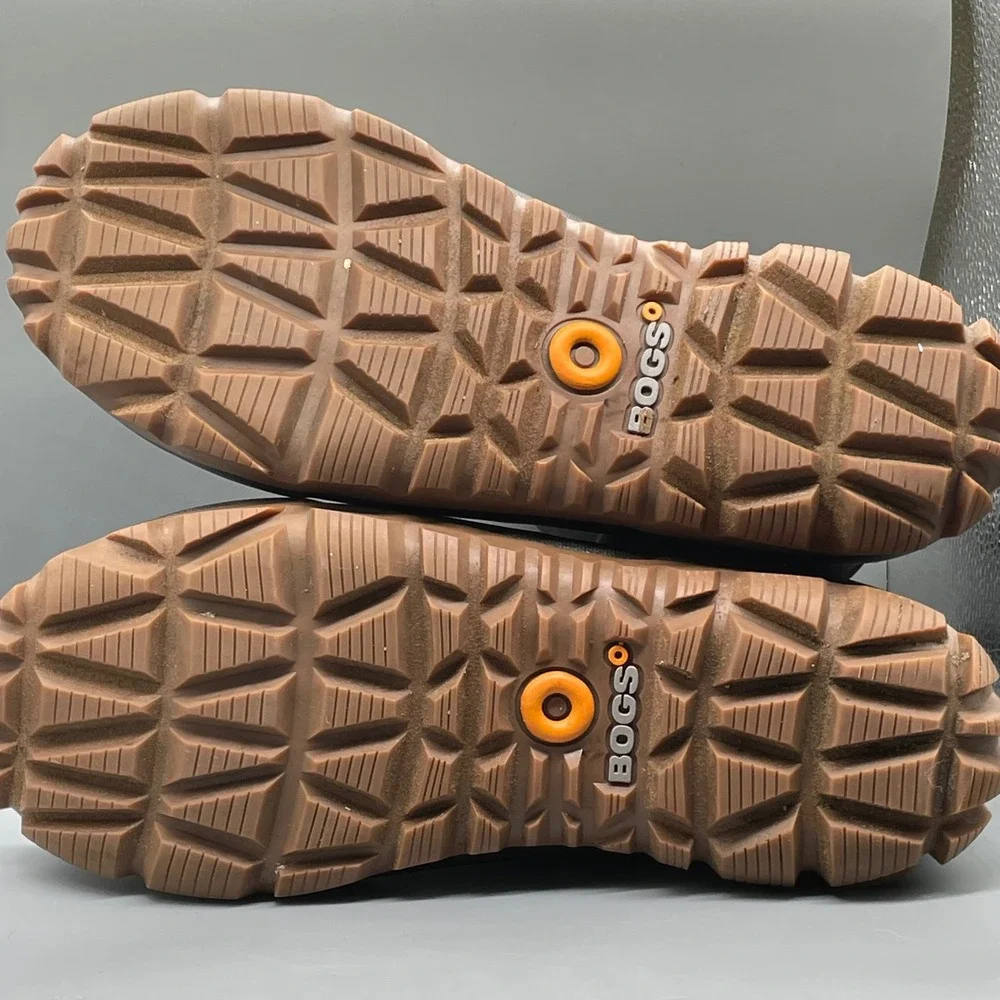 Bogs Arcata Chelse Mid Waterproof Men Rain Boots Gray Gum Lug Sole Slip On Work